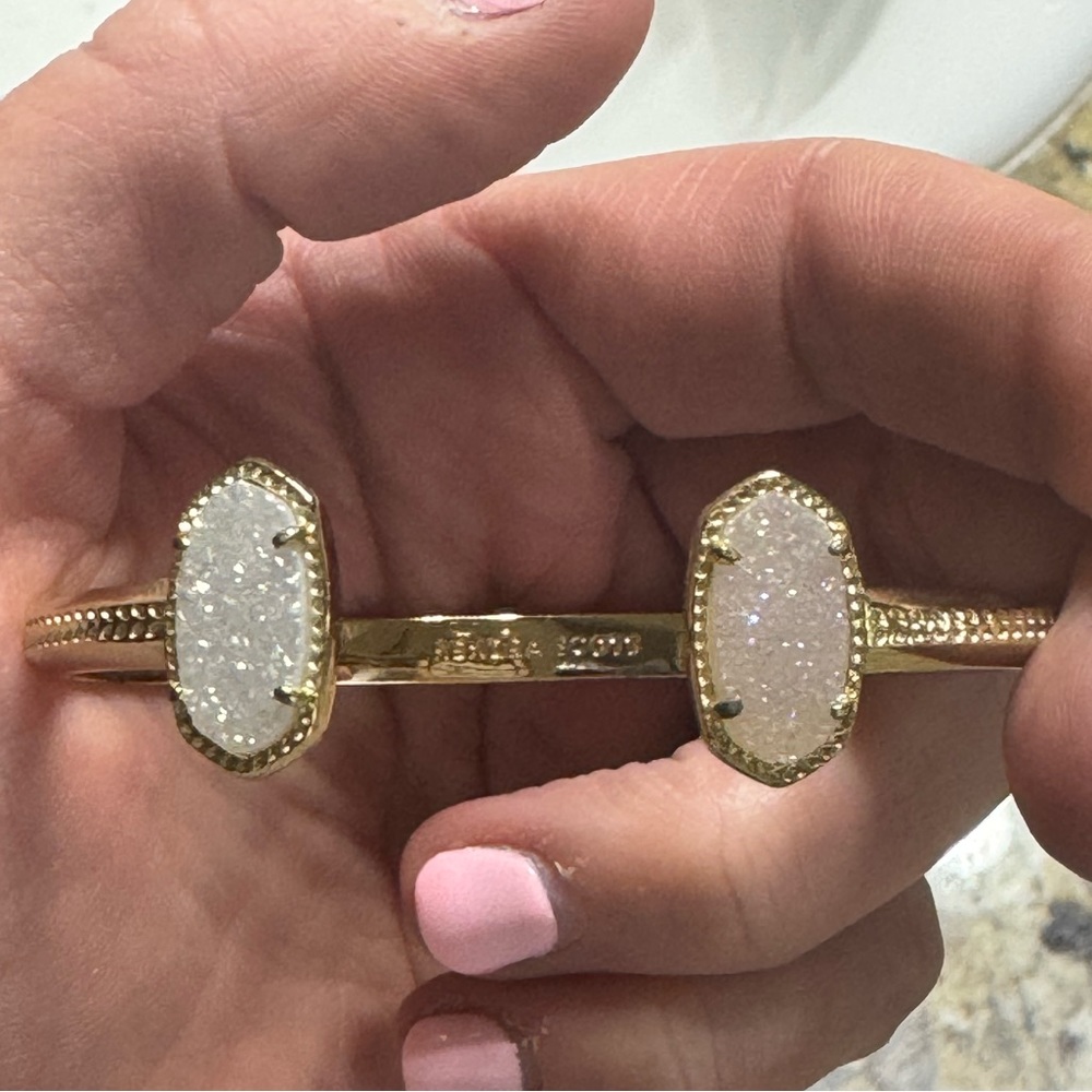 Kendra Scott: Elton Gold Cuff Bracelet in Iridescent Drusy